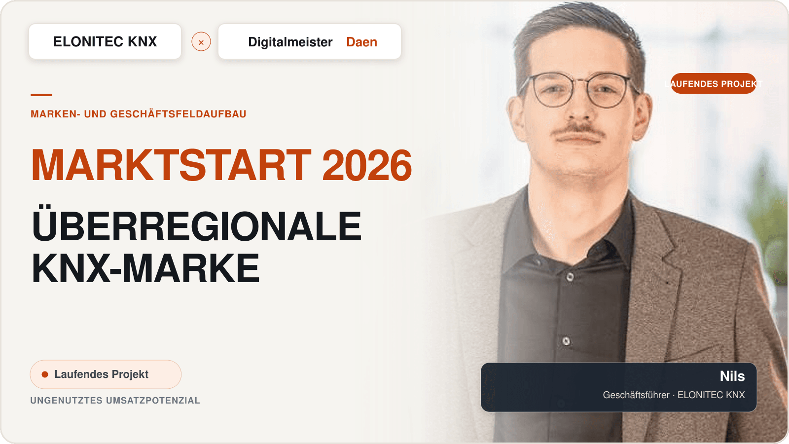 EloniTec KNX: Aufbau einer überregionalen KNX-Marke mit Marktstart 2026 – erfolgreiches Projekt von Digitalmeister Daen