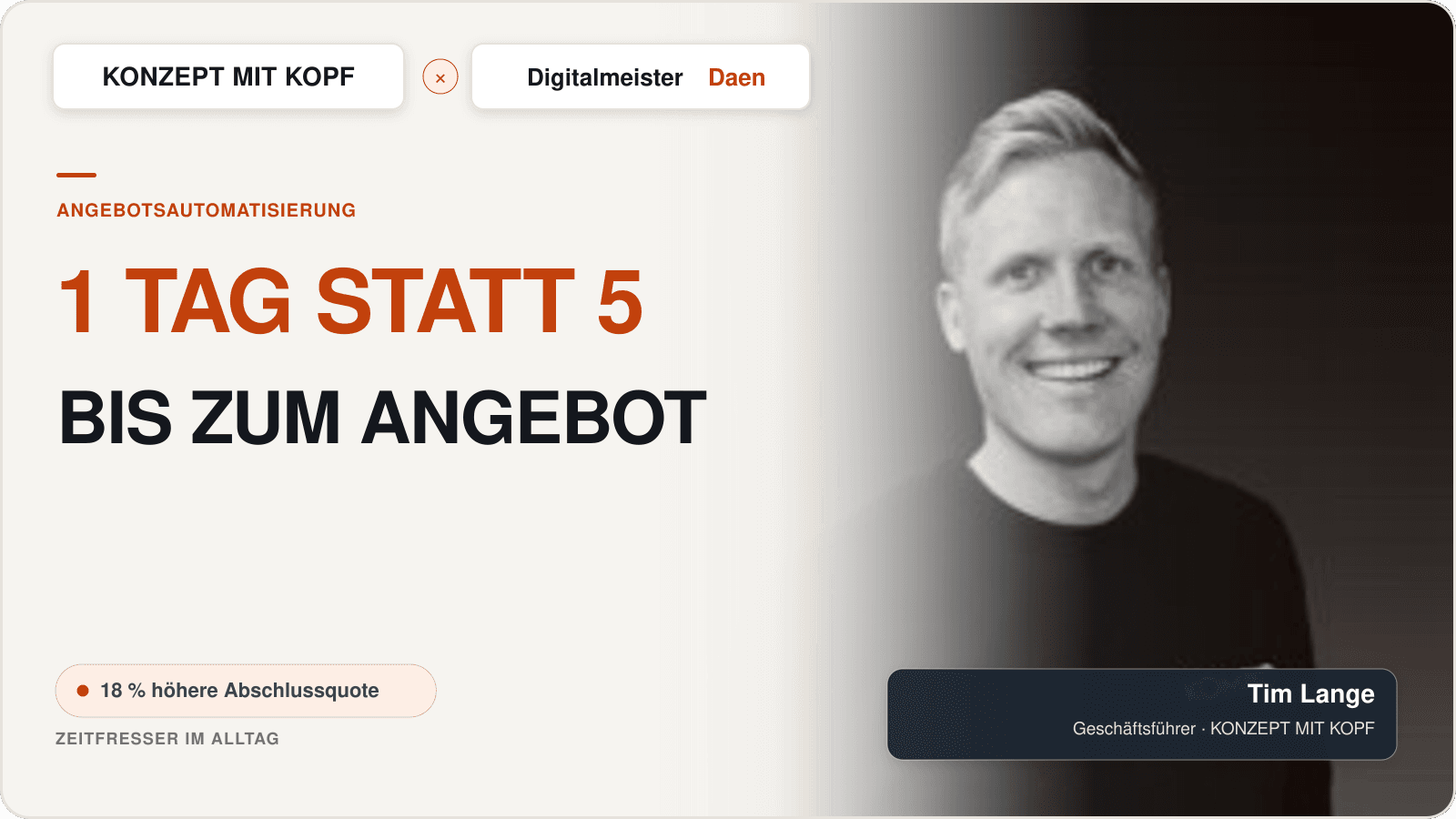 Konzept mit Kopf: Angebotsdauer von fünf Tagen auf durchschnittlich einen Tag reduziert – erfolgreiches Projekt von Digitalmeister Daen