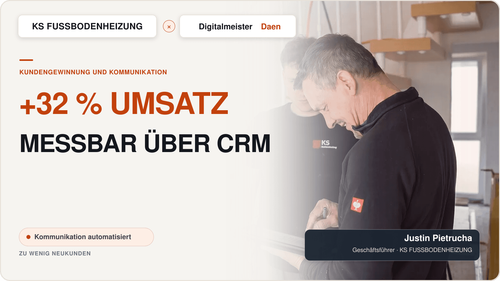KS Fußbodenheizung: 32 % mehr messbarer Umsatz – erfolgreiches Projekt von Digitalmeister Daen