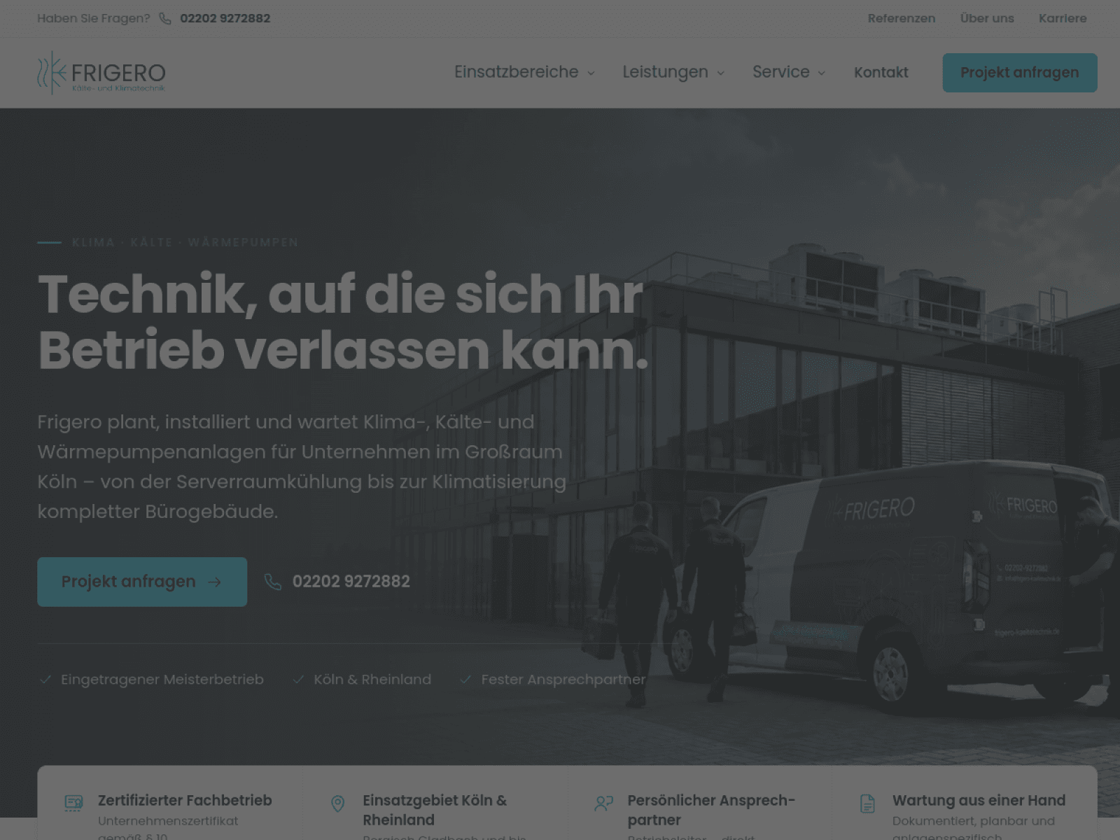 Website Frigero Kältetechnik