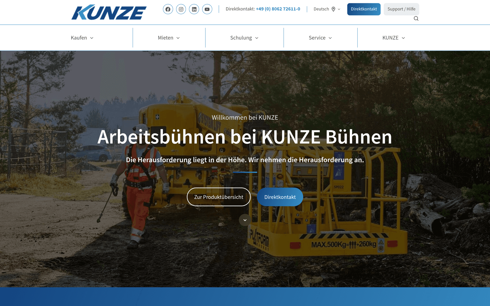 Website KUNZE Bühnen